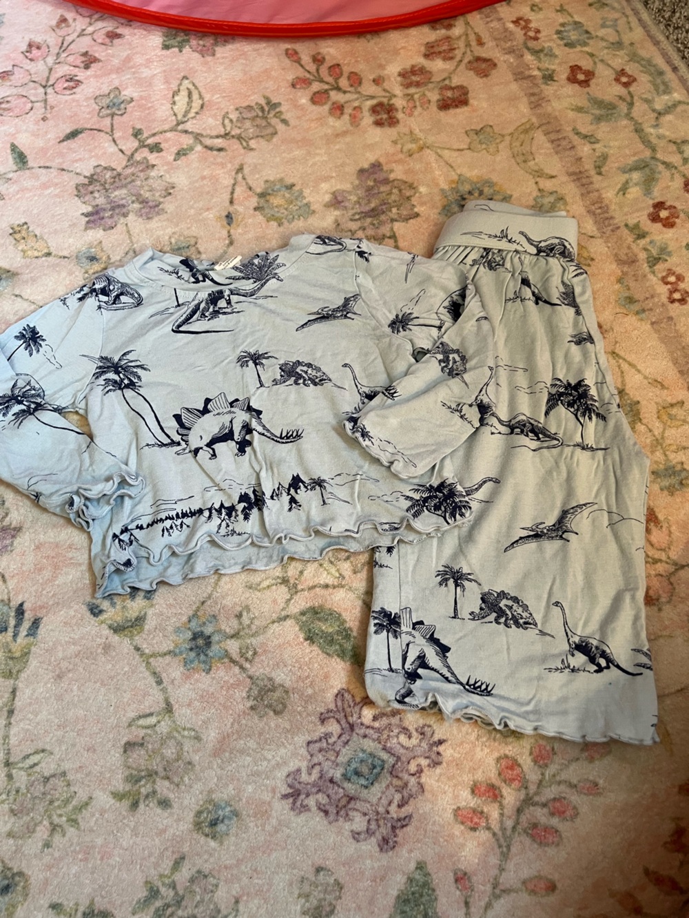kate quinn Light Blue and Navy Palm Print Top